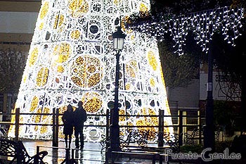 Fuente iluminada