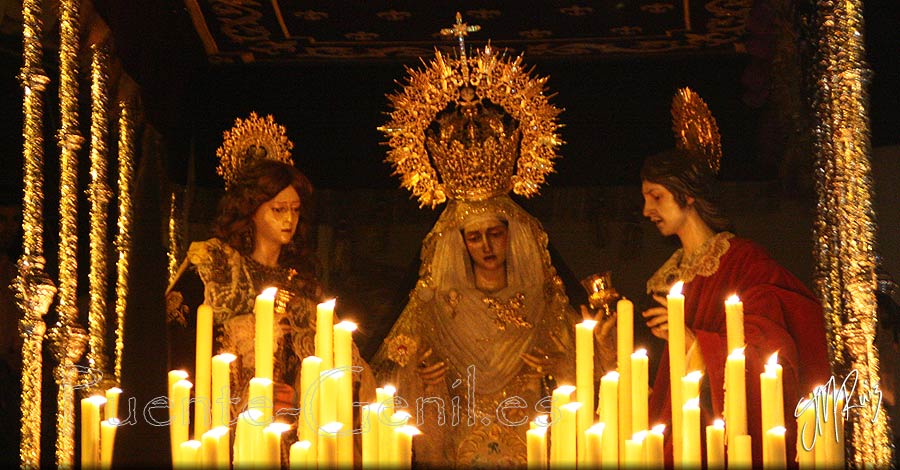 De izquierda a derecha, Santa María Magdalena, Ntra. Sra. de los Ángeles y San Juan Evangelista. Foto 29.03.2015 Santa María Magdalena, Ntra. Sra. de los Ángeles y San Juan Evangelista.